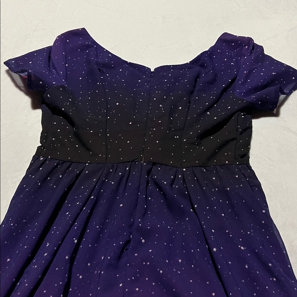 Eshakti Ombre Star Print Georgette Surplice Midi Dress - Picture 12 of 12